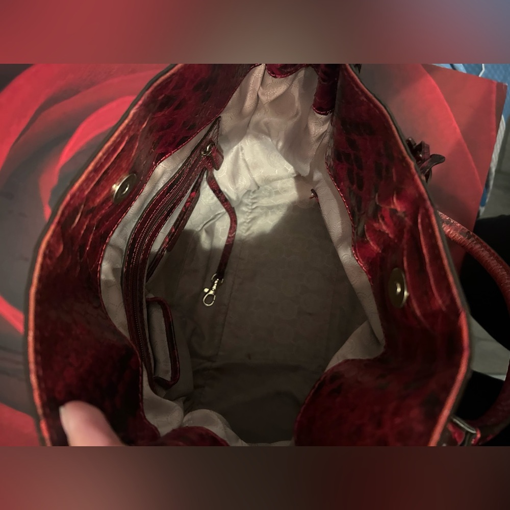 Michael Kors Red Python-Embossed Satchel - image 6